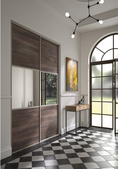 Porte Alto 
Bois Bronze et Miroir Argent - Profil Sigma Laqué Vermeil.